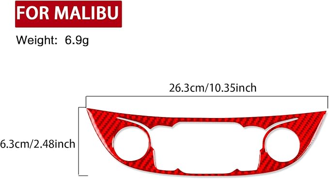 Real Carbon Fiber Trim for Chevy Malibu 9th Gen Accessories | for 2016-2024 A/C Control Central Console Panel Sticker Interior Thick Overlay Decal