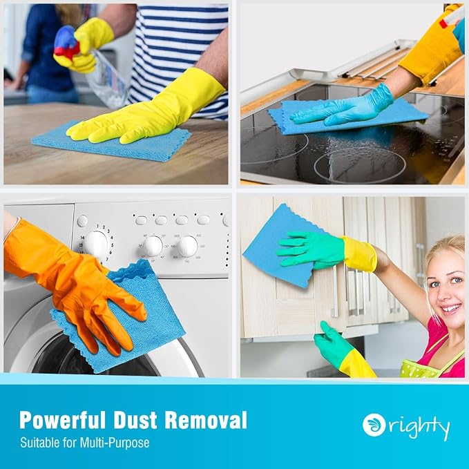 Orighty Microfiber Cleaning Cloth, 200 Pack Microfiber Towels for Cars, Multi-Purpose Shop Towels Cleaning Rags Bulk for Car, Home, Kitchen, 11.5’’ x 11.5’’, Blue
