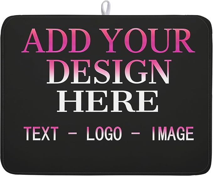 Custom Personalized Dish Drying Mat 18x24 Inch Customized Drying Mats with Picture Text for Kitchen Counter Custom Image Microfiber Absorbent Dishes Pad for Travel Festivals Family Memories Home Decor
