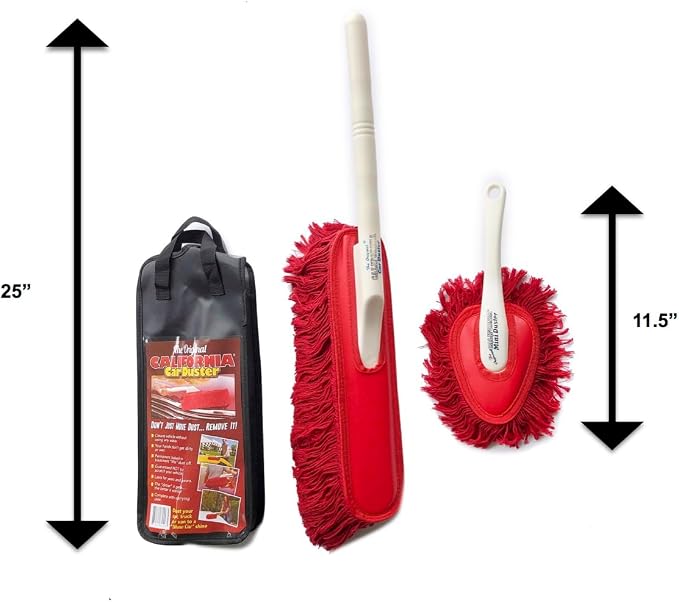 The Original California Car Duster Detailing Kit with Plastic Handle, Model Number: 62445 , Red