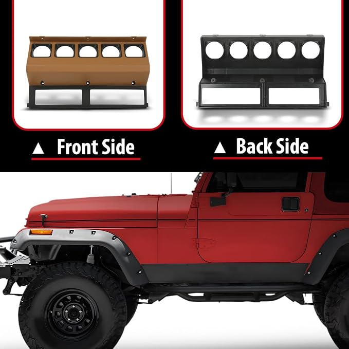 DOTCOM Center Gauge Radio Dash Bezel Trim Fit Jeep Wrangler YJ 1987-1995 Yellow | 55007310, 8955007310, 1Pc