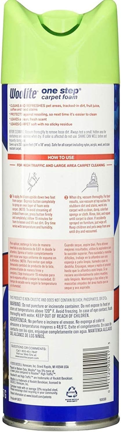 Woolite One Step Foam Carpet Cleaner - 22 oz - 2 pk