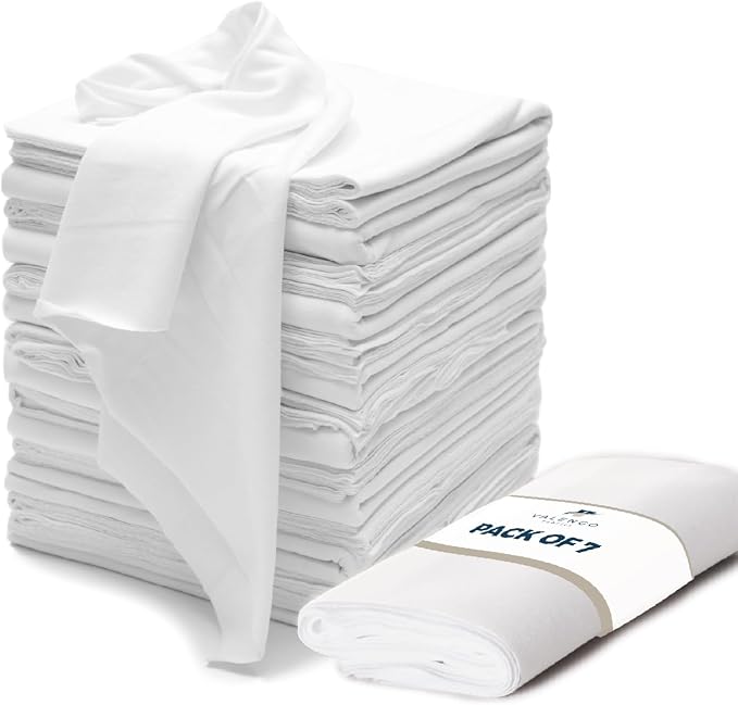 VALENGO New Lint Free Rags – 100% Cotton Cloth, Soft T-Shirt Rags, Lint Free Cloth for Staining Wood, Cast Iron, Dusting, Polishing, Painting and Cleaning – Reusable & Absorbent – 17”x17” (Pack of 7)