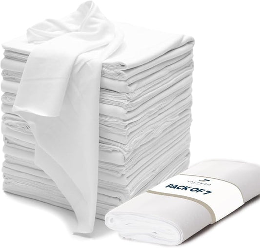 VALENGO New Lint Free Rags – 100% Cotton Cloth, Soft T-Shirt Rags, Lint Free Cloth for Staining Wood, Cast Iron, Dusting, Polishing, Painting and Cleaning – Reusable & Absorbent – 17”x17” (Pack of 7)