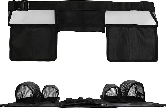 Tool Belt, Cleaning Apron for Cleaning Supplies, Tool Apron for Women and Men Housekeeping, Window Cleaning, 4 Bottle Carrier Bags, Black