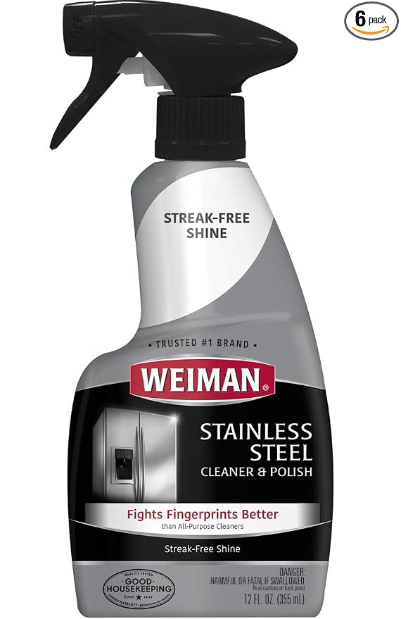 Weiman Stainless Steel Cleaner & Polish, 12 Fl Oz (Pack of 6)