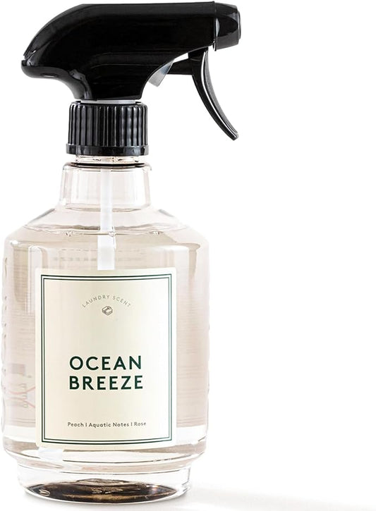 Chakra Freshener Fabric Spray - Long-Lasting Multi-Purpose Laundry Scent for Bedding, Clothes & Home Fabric Deodorizer, Luxury Room Deodorizer, Linen Spray w/Trigger, 33.8 fl oz, Ocean Breeze