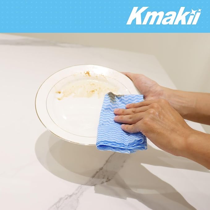 KMAKII Handi Wipe Reusable Cloths - Multi-Purpose Disposable Dish Cloths and Towels, Ultra Absorbent, Fast-Dry, Durable Cleaning Wipes for Kitchen and Home, 4colors, 11.8 x 21 inches, Pack of 80