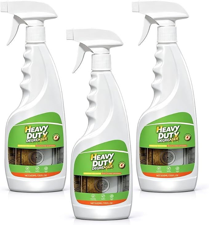 Heavy Duty Degreaser Spray,Fast-Acting Kitchen Cleaner & BBQ Grill Cleaner, 500ML Multi-Purpose Removes Grease, Burnt Food & Stains from Microwave, Oven, Stove Top & Grill. (1)