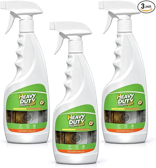 Heavy Duty Degreaser Spray,Fast-Acting Kitchen Cleaner & BBQ Grill Cleaner, 500ML Multi-Purpose Removes Grease, Burnt Food & Stains from Microwave, Oven, Stove Top & Grill. (3)