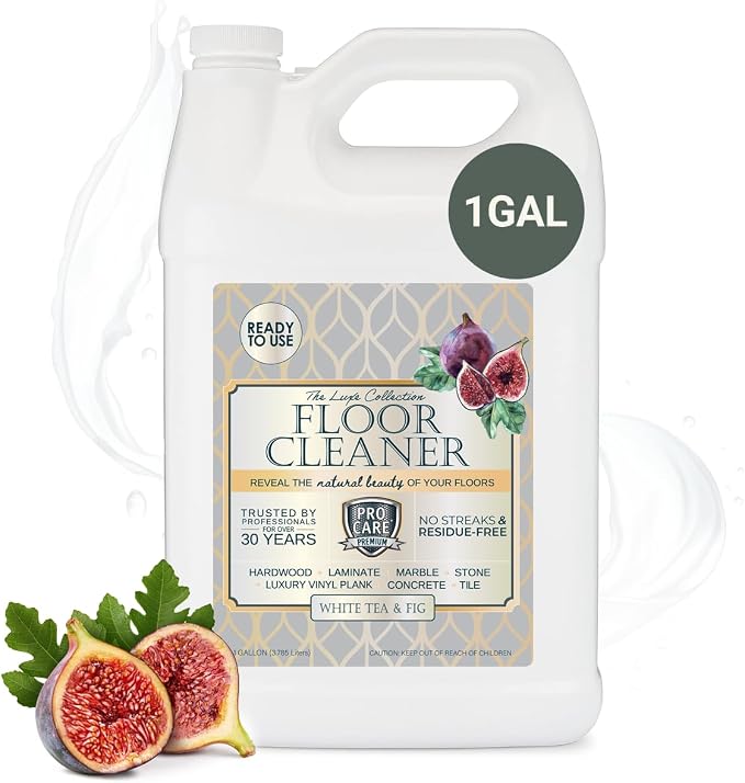 ProCare White Tea & Fig Floor Cleaner (Made in USA) | Vinyl, Wood,Tile, Stone & Laminate Floor Cleaner For Mopping, Household Supplies,Cleaning Solution For Kitchen & Bathroom-1 Gal (128 Fl Oz)