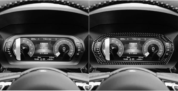 Real Carbon Fiber Speedometer Decals Fit for Audi A3 8Y S3 2021-2025 | Speedometer Surround Trim | Accessories | Anti-scratch | Self-adhesive