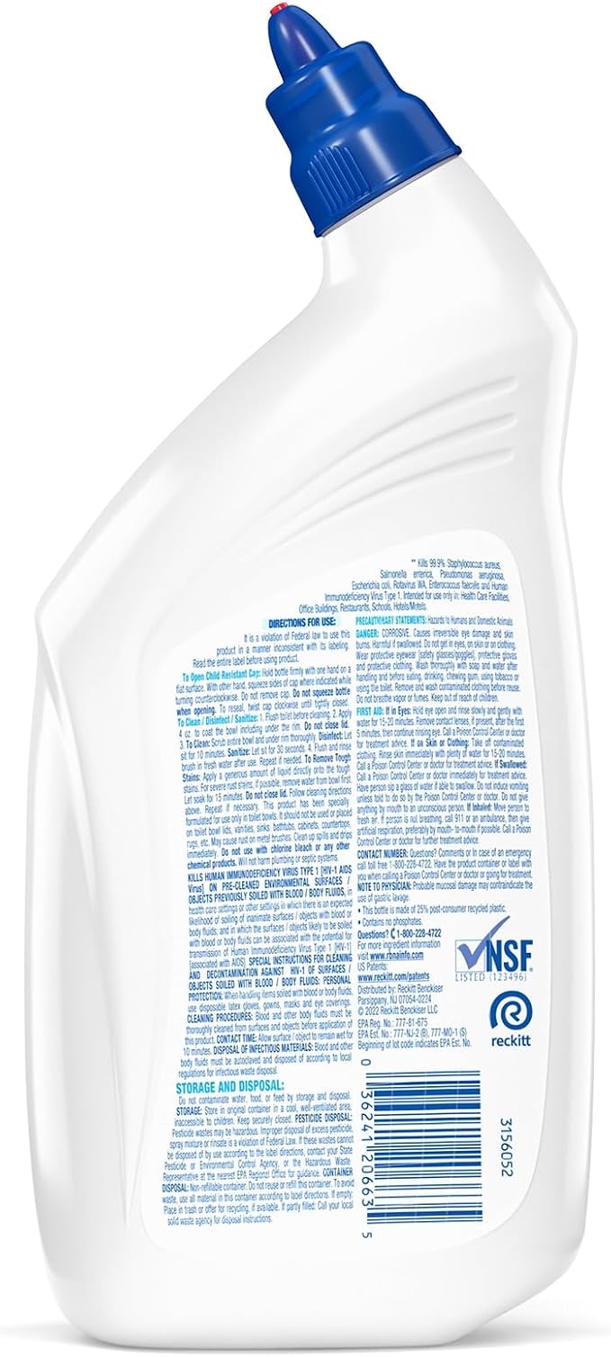 Lysol 74278EA Disinfectant Toilet Bowl Cleaner, 32 oz Bottle, 1 Bottle