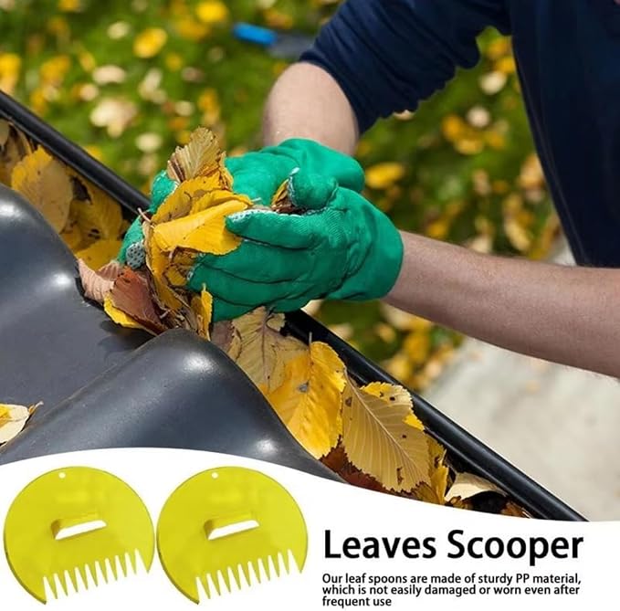Leaf Scoops Hand Rakes - Lightweight, Garden and Yard Leaf Scoops Hand Rakes, Durable Grabber Tool for Scooping Up Leaves, Spreading Mulch, Gardening( 1 Pair, Yellow)