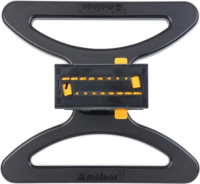 Melnor 65131AMZ MiniMax Turbo Oscillator Sprinkler, 4000 sq. ft., 4-Way Adjustable, Quick Connect Bundle, Black, Yellow