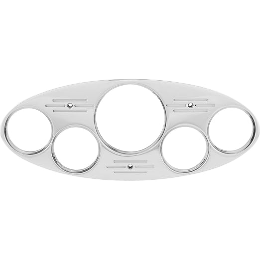 Speedway Motors Billet Aluminum Dash Gauge Panel Polished Insert with 5 Precut Gauge Holes for Street Rod Hot Rod Dashboard Instrument Cluster Mount, Compatible with 1932 Fords