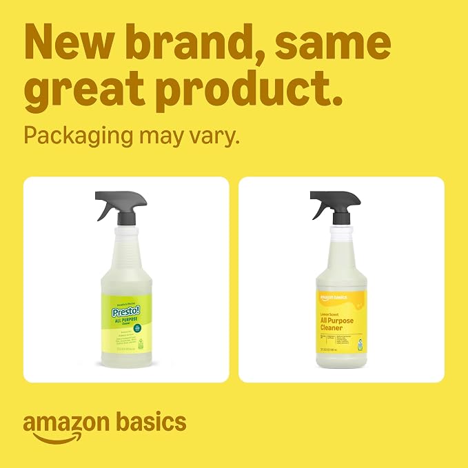 Amazon Basics All Purpose Cleaner, Lemon Scent, 32 fl oz, Pack of 2 (Previously Presto!)
