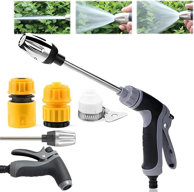 Pressure Washer Gun,Pressure Washer Spray Nozzle,Garden Hose Nozzle | High Pressure Garden Hose Nozzle,with 360° Rotating for Three Spray Modes