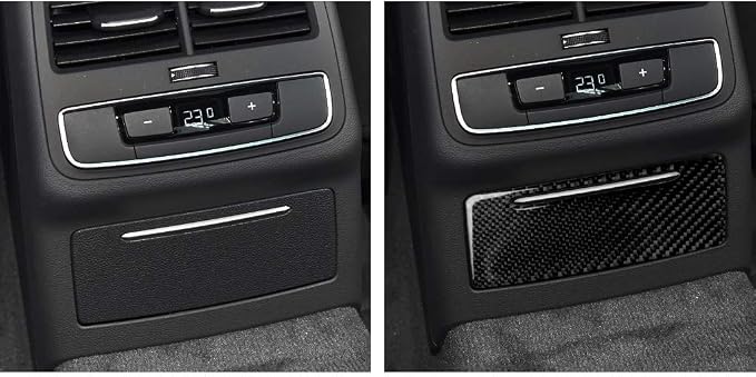 Real Carbon Fiber Trim for Audi Accessories | for B9 A4 S4 A5 S5 2020-2025 / RS5 2021-2025 Rear Cigarette Lighter Panel Interior Thick Overlay Decal