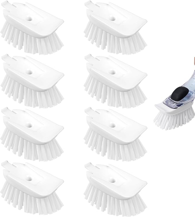 New Brush Refills for OXO New Soap Dispensing Dish Brush - 8 Pack Dish Brush Cleaning Soap Dispensing Head Replacement for Scrubber