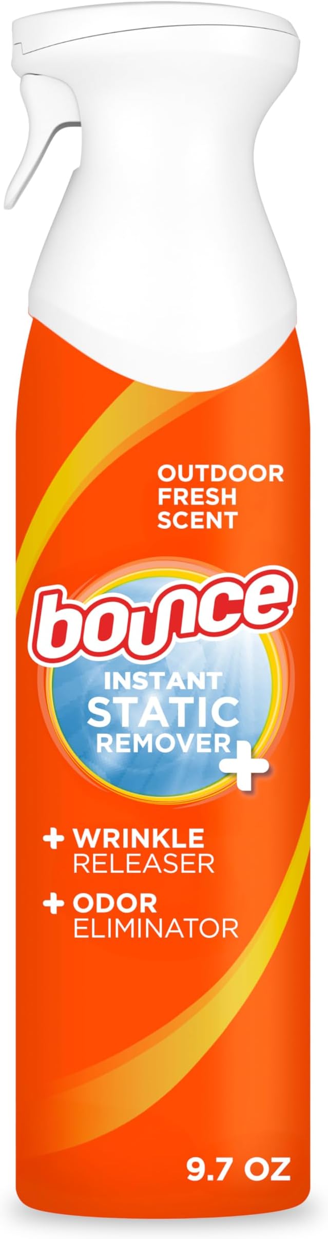 Bounce Anti Static Spray, 3 in 1 Instant Anti Static Spray & Instant Wrinkle Release, Odor Eliminator and Fabric Refresher Spray (9.7 Fl Oz, Pack of 1)
