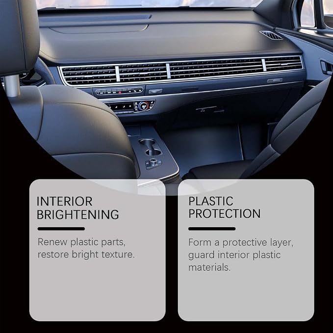 Plastic Restorer for Cars, Back to Black Trim Restorer Polish- Renews Faded Bumpers, Dashboard, Plastic, Vinyl & Rubber Trim Back to Black Shine, for All Vehicles Cars, Trucks, Suvs