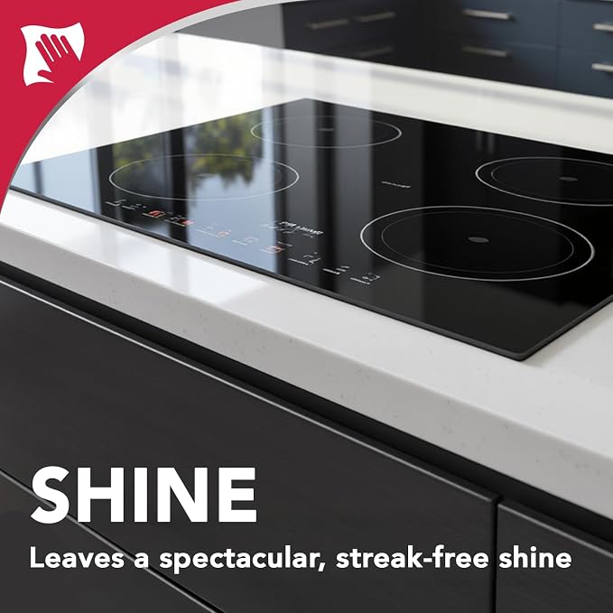 Weiman Cooktop Cleaner Paste, Easily Remove Burned-On Food, Grease and Watermarks, Leaving Your Glass Cook Top Sparkling