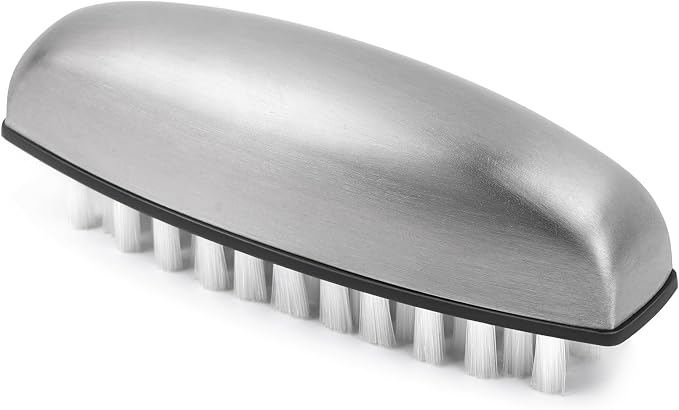 Vegetable and Fruit Cleaning Brush, 304 Stainless Steel Cleaning Brush, Microfiber Scrubbing Pad, Multipurpose Kitchen Tool (White)