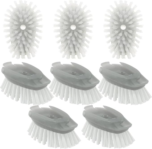 Soap Dispensing Dish Brush Refills, 8 Pack Dish Brush Replacement Head for Steel Soap Dispensing Dish Brush