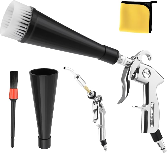 GOCCIDA Air Blower Gun Interior Car Detailing Tools for Car Detailing | Car Detailing Kit Interior Cleaner,Car Detailing Tools for Car Quickly Blasts Dirt and Dust with Nozzle and Dusting Brush