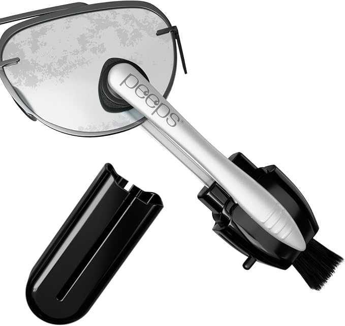 Peeps Glasses Cleaner - for Eyeglasses, Reading Glasses, and More - Lens Cleaner with Carbon Microfiber Tech-Injected Black-1 Count (Pack of 1)