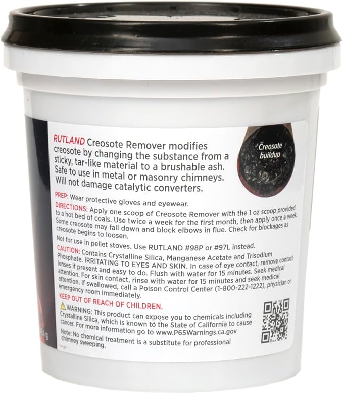 Rutland Creosote Remover, Fireplace, Wood Stove & Chimney Cleaner, 1 lb Tub