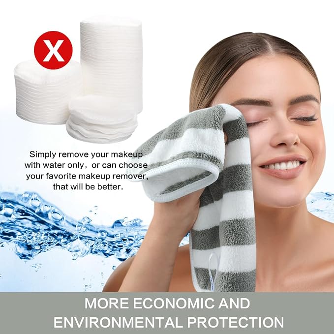 SINLAND Microfiber Facial Cloths Fast Drying Washcloth 12inch x 12inch Absorbent Face Wash Cloth Soft Makeup Remover Cloths
