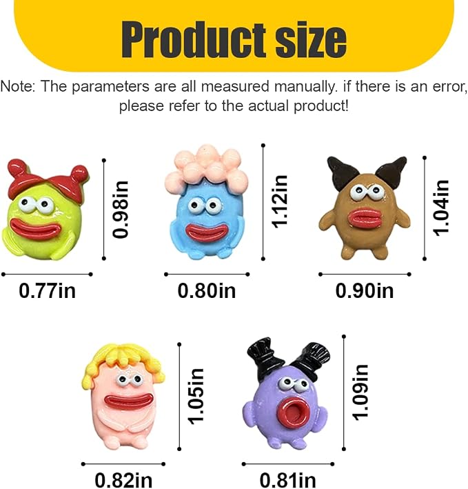 5PCS Cute Mini Sausage Mouth Car Dashboard Decorations, Resin Cartoon Figurine Set for Rear View Mirror & Center Console Ornaments, Funny Car Interior Accessories for Home Office Desk (Thick Lips)
