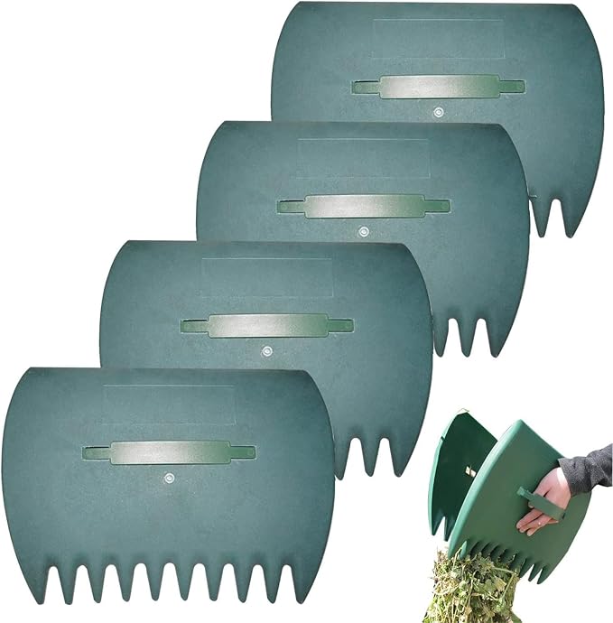 2 Pair Leaf Scoops Hand Rakes - Large Size, Durable Ergonomic Leaf Scoops for Easy Leaf Picking - Multipurpose for Leaves, Lawn Debris, and Trash Pick Up - Great for Outdoor Use