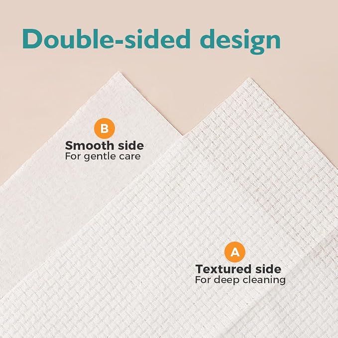 UNIMADE Face Towels, 400 Count Disposable Face Towelette for Washing Face, Skincare, Ultra Soft Facial Towel for Sensitive Skin, Lint-free Makeup Remover Dry Wipes - 8 Box