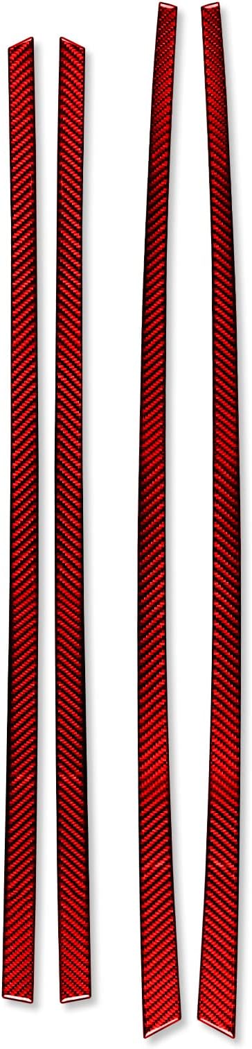 Red Real Carbon Fiber Trim for Nissan Rogue Accessories | for 2014-2020 / Rogue Sport 2017-2022 Door Panel Strip Sticker Interior Thick Overlay Decal