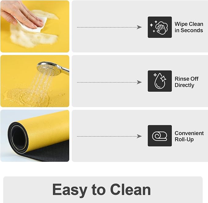 Ecotrim - Dish Drying Mat for Kitchen Counter | Coffee Bar Mat for Countertops | Heat Resistant Drainer Mat with Non-slip Rubber Backed | Hide Stain Kitchen Absorbent Draining Mat | Yellow 16"x24"