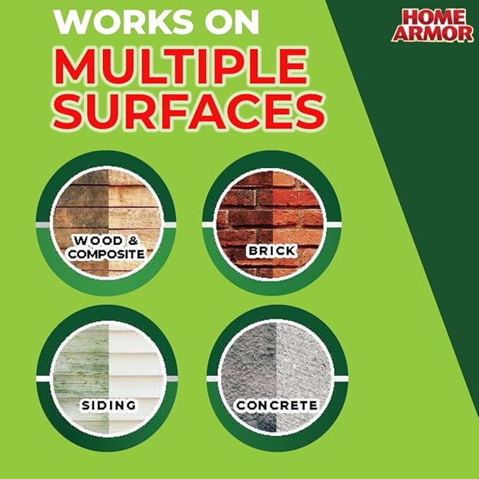 Home Armor Outdoor Cleaner Concentrate, 1 gal., Remove Stains from Mold, Mildew, Algae, Dirt and Grime for Visible Results in Seconds, No Scrubbing Required, Plant Safe
