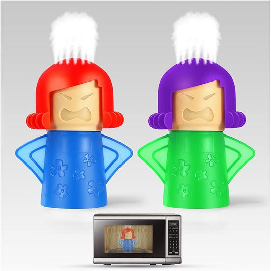 Spardar Angry Mama Microwave Oven Steam Cleaner, 2 Pack Microwave Cleaner for Kitchens, The Fun and Easy Way to Cleaning work with Amazing Results