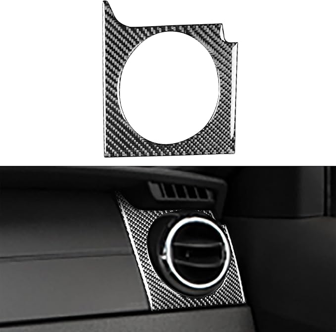 Real Carbon Fiber Trim for Ford Mustang GT Shelby Accessories | for 2005 2006 2007 2008 2009，Co-pilot Right Side Wind Outlet Air Vent，Thick Overlay Sticker Decal