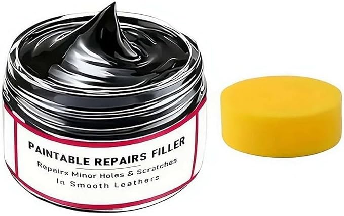 Leather Recoloring Balm, Leather Filler for Filling or Repairing Holes Cracks Scratches, Color Restorer Conditioner with Applicator (100 ML)