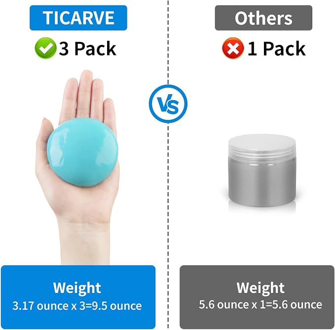 TICARVE 3 Pack Cleaning Gel for Car Detailing Putty Car Vent Cleaner Goo | Car Cleaning Putty Gel, Keyboard Cleaner Slime, Dust Cleaning Mud,Car Interior Cleaner,Auto Detailing Tools,Cars Dust Cleaner