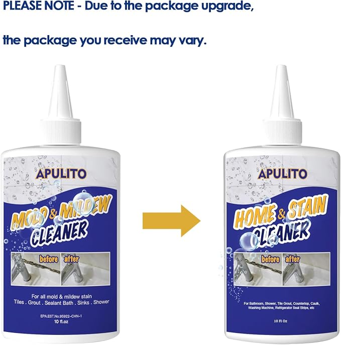APULITO Household Cleaner Gel for Bathroom Shower Kitchen Tile Grout, Sinks Countertops 10 Fl Oz (Pack of 1)