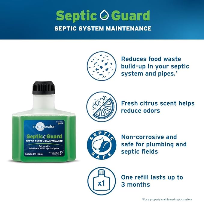 INSINKERATOR Evolution Septic Guard 3/4 HP Garbage Disposal, Advanced Series EZ Connect Continuous Feed Food Waste Disposer and INSINKERATOR BOOST System with Septic Guard