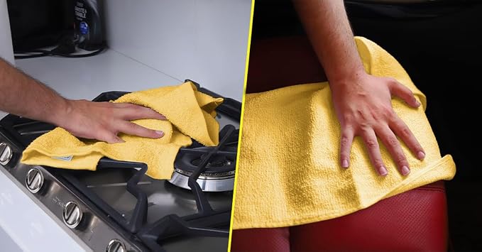 Avalon Towels Bar Towels (Pack of 60) Size 14x17 Inches – 100% Cotton, Absorbent and Reusable Cleaning Rags, Multipurpose Cleaning Towels, Terry Cloth Rags, Durable Shop Rags (Yellow)