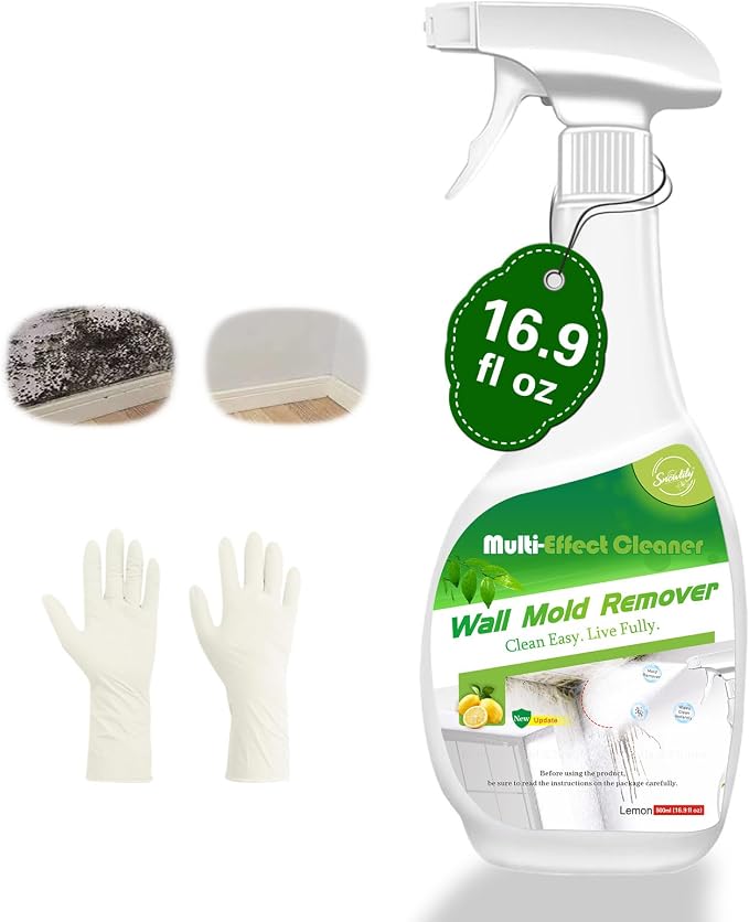 Snowlily 16.9 oz Black Stain Remover Spray – Effectively Removes Tough Stains from Drywall, Tile, Wood, Washing Machine Seals & More