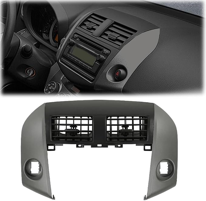 G-PLUS Center Dash A/C Heater Air Vent Cover Trim Bezel Switch Compatible with Toyota Rav4 2006-2012 Dashboard Air Vent Panel