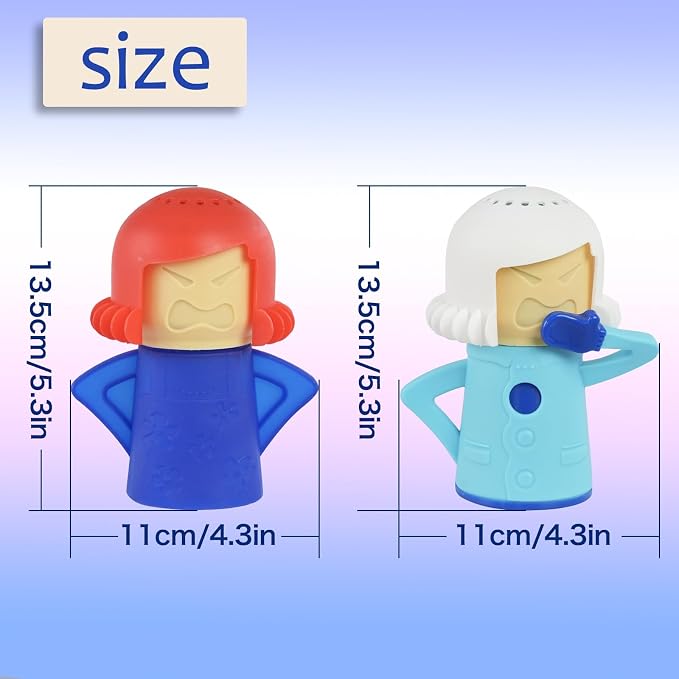 5 PCS Angry Mama Microwave Cleaners & Cool Mama Fridge Odor Absorber, High temperature Steamer Cleaning Equipments, Refrigerator Moisture Absorber & Freshener Holder For Kitchen Gadget Tools