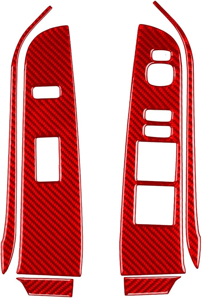 Real Carbon Fiber Trim for Toyota Camry Accessories | for 2012 2013 2014 Door Glass Lifting Control Panel Window Switch Panel Interior Thick Overlay Decal 6PCs